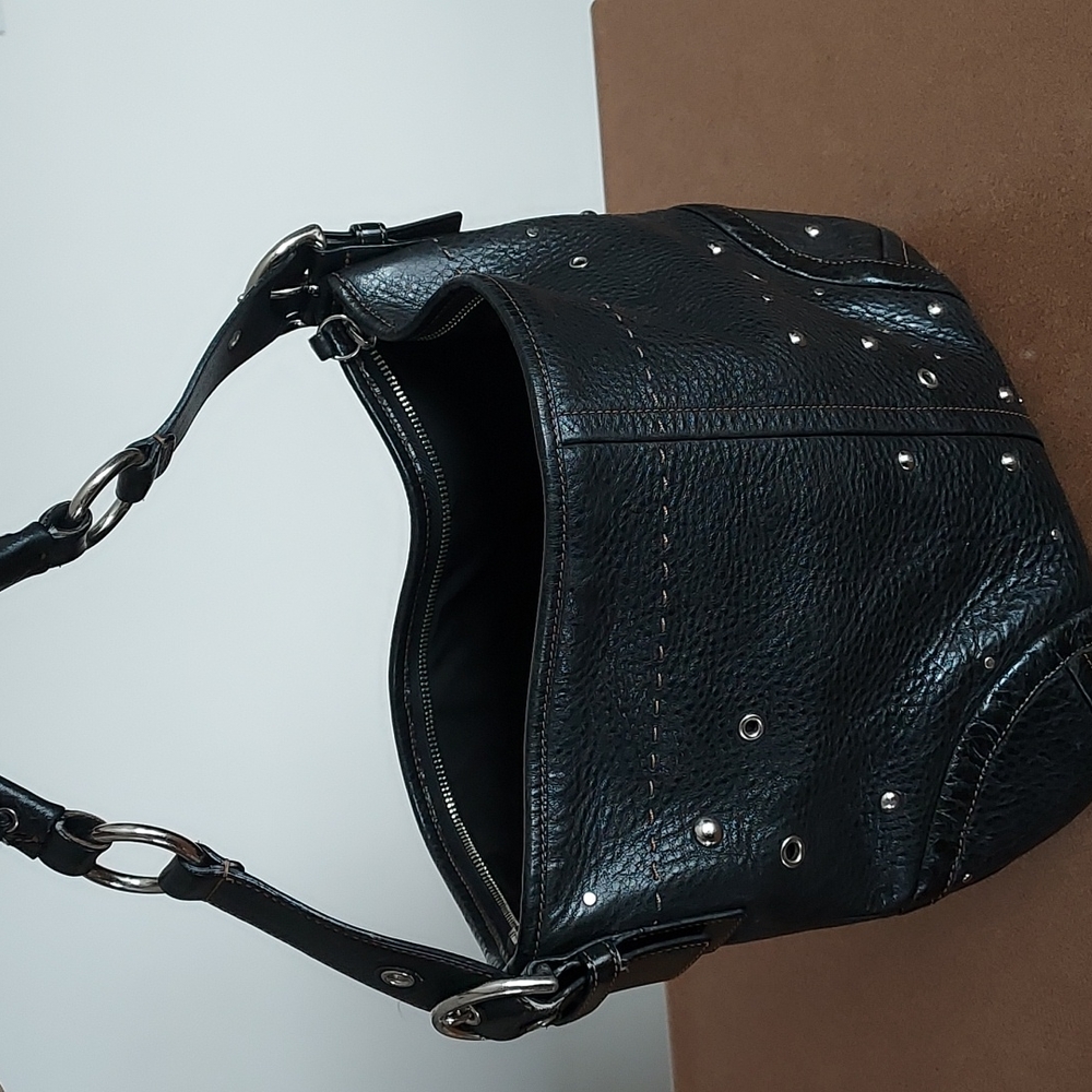 Coach Vintage Soho Black Studded Nubuck Shoulder Bag
